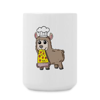 Gourmet Lama Pizza - Large Mug 440 ml - white - Front