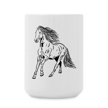 Pferd Hengst - Große Tasse 440 ml - Weiß - Vorne