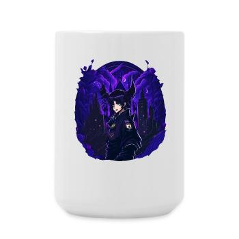 Goth Anime Girl dark night - Large Mug 440 ml - white - Front