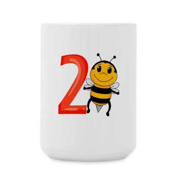 2 birthday 2 years old with animal motif - two - Large Mug 440 ml - white - Front