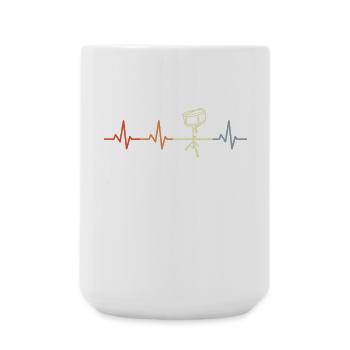Drum player heart line - Large Mug 440 ml - white - Front