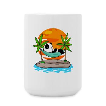Panda on the beach - Large Mug 440 ml - white - Front