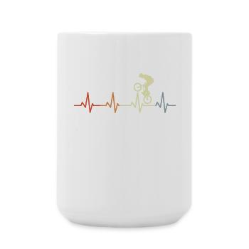 BMX Heartbeat Vintage - Large Mug 440 ml - white - Front