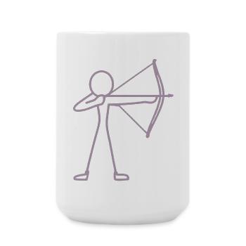 Strichmännchen Bogen Bogenschießen Bogenschütze - Große Tasse 440 ml - Weiß - Vorne