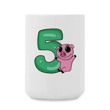 5 Birthday 5 years old with animal motif - five - Large Mug 440 ml - white - Front