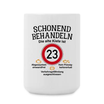 23. Geburtstag Schonend Behandeln 23 Alte Kiste 23 - Große Tasse 440 ml - Weiß - Vorne