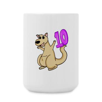 10 Geburtstag 10 Jahre alt mit Tier Motiv - zehn - Große Tasse 440 ml - Weiß - Vorne