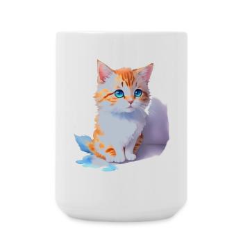 cute cat - Large Mug 440 ml - white - Front