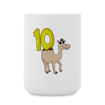 10 birthday 10 years old with animal motif - ten - Large Mug 440 ml - white - Front