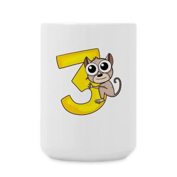3 anniversaire 3 ans avec motif animal - trois - Grande tasse 440 ml - blanc - Devant
