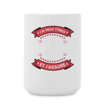 Papa Papy Deux Titres Cadeau Humoristique - Grande tasse 440 ml - blanc - Devant