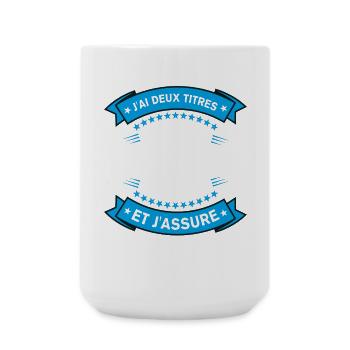 Papa Papy Deux Titres Cadeau Humoristique - Grande tasse 440 ml - blanc - Devant
