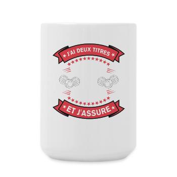 Deux Titres Papy Et Bouliste Cadeau Pétanque - Grande tasse 440 ml - blanc - Devant