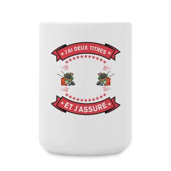 Deux Titres Papa Et Jardinier Cadeau Humour - Grande tasse 440 ml - blanc - Devant