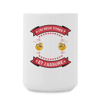Deux Titres Papa Et Apiculteur Cadeau Humour - Grande tasse 440 ml - blanc - Devant