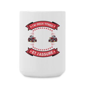 Deux Titres Papy Et Agriculteur Cadeau Humour - Grande tasse 440 ml - blanc - Devant