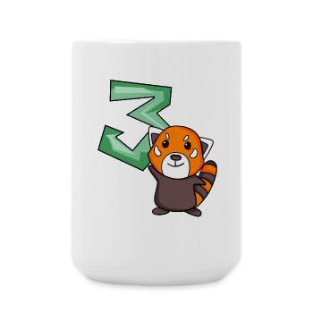 3. Geburtstag Motiv Roter Panda - drei Jahre alt - Große Tasse 440 ml - Weiß - Vorne