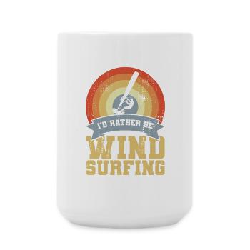 Vintage Windsurfer Zitat - Große Tasse 440 ml - Weiß - Vorne