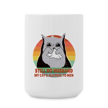 My cat is allergic to men - Große Tasse 440 ml - Weiß - Vorne