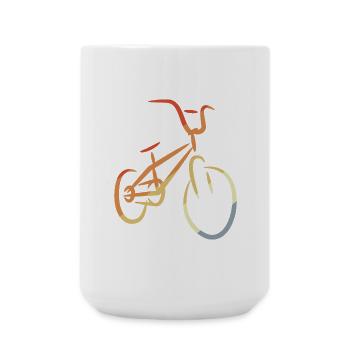 Retro BMX Drawing - Large Mug 440 ml - white - Front