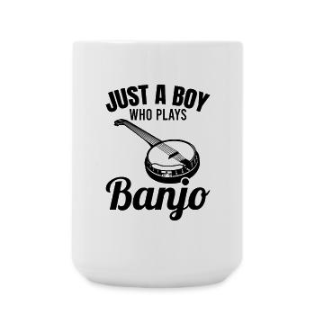 Juste un garçon jouant du banjo - Grande tasse 440 ml - blanc - Devant