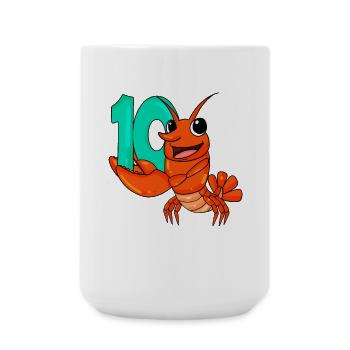 10th birthday motif lobster - ten years - Large Mug 440 ml - white - Front