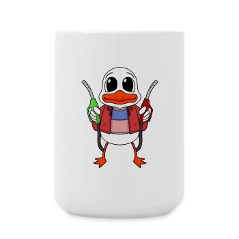 Gas station attendant Duck gas station - Large Mug 440 ml - white - Front