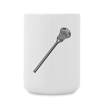 Lacrosse Schläger - Große Tasse 440 ml - Weiß - Vorne