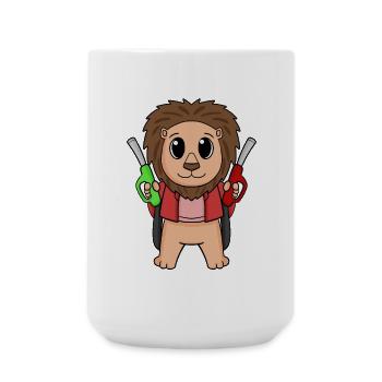 Gas station attendant Löwe petrol station - Large Mug 440 ml - white - Front