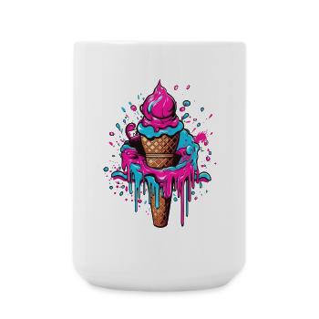 Cadeau de glace au néon pour les amateurs de tendances - Grande tasse 440 ml - blanc - Devant