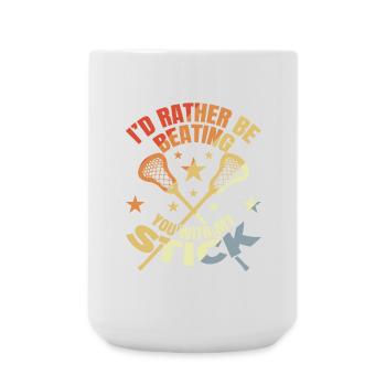 Funny lacrosse joke - Large Mug 440 ml - white - Front