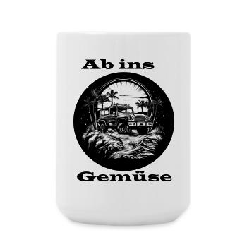 Ab ins Gemüse - Große Tasse 440 ml - Weiß - Vorne