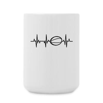 Rugby Ball Herzklopfen - Große Tasse 440 ml - Weiß - Vorne