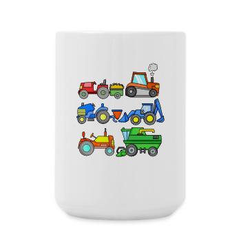 Véhicules de chantier - Grande tasse 440 ml - blanc - Devant