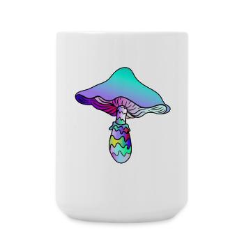 Psychedelischer Pilz - Regenbogen-Pilz - Große Tasse 440 ml - Weiß - Vorne