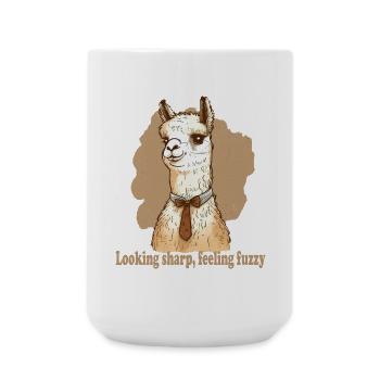 Looking sharp feeling fuzzy Lama - Große Tasse 440 ml - Weiß - Vorne
