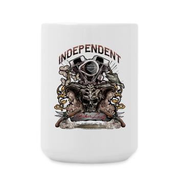 Skull Demon Engine Motard Tshirt pour fille - Grande tasse 440 ml - blanc - Devant