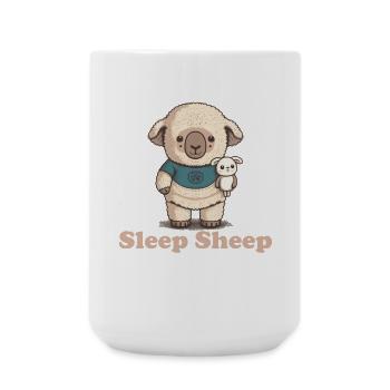 Sleep sheep with cuddly toy - Large Mug 440 ml - white - Front