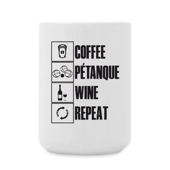 Café pétanque vin ripeat dicton pour bouler - Grande tasse 440 ml - blanc - Devant