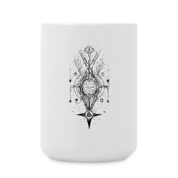 Vegvisir Wikinger Runen Kompass Okkult Symbolik - Große Tasse 440 ml - Weiß - Vorne