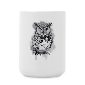 Geometrische Eule - Große Tasse 440 ml - Weiß - Vorne