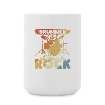 Drummer Girl - Large Mug 440 ml - white - Front