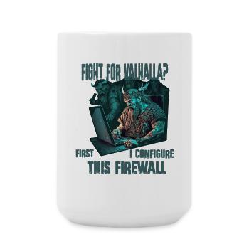 Firewall first Wikinger programmierer - Große Tasse 440 ml - Weiß - Vorne