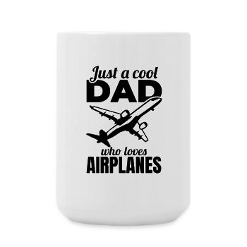 Father who loves airplanes - Large Mug 440 ml - white - Front