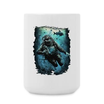 Divers underwater - Large Mug 440 ml - white - Front