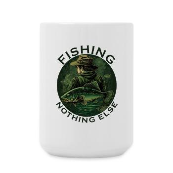 Anglers fishing with lettering - Large Mug 440 ml - white - Front