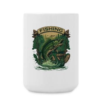 Big fish on the hook - Large Mug 440 ml - white - Front