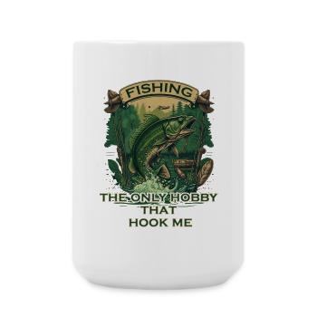 Big fish on the hook - Large Mug 440 ml - white - Front