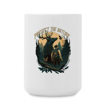 Chasseurs avec des animaux dans la forêt - Grande tasse 440 ml - blanc - Devant