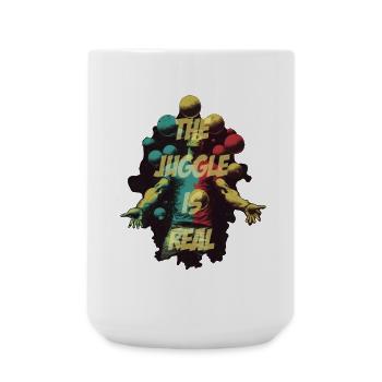 Jongleur mit Schriftzug - Große Tasse 440 ml - Weiß - Vorne
